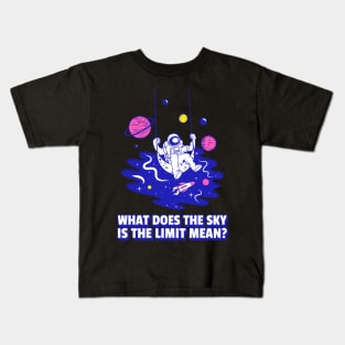 Astronaut swinging on the moon Kids T-Shirt